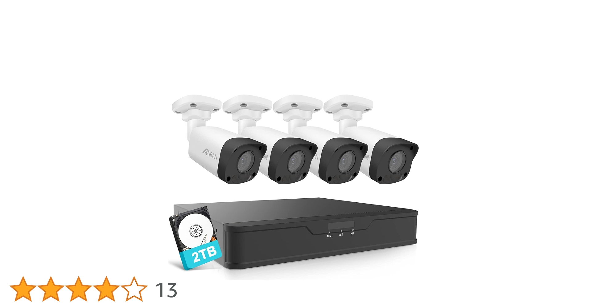 Amazon.co.jp: 【800万画素+4K】 ANRAN防犯カメラ 屋外 有線 AI